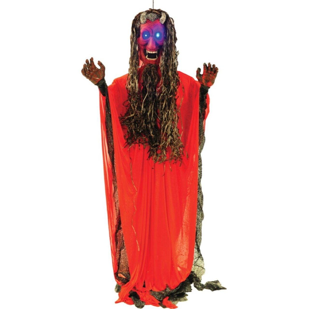 The Costume Center 10' Red Hanging Fanged Demon Ghost Halloween Accessory Props